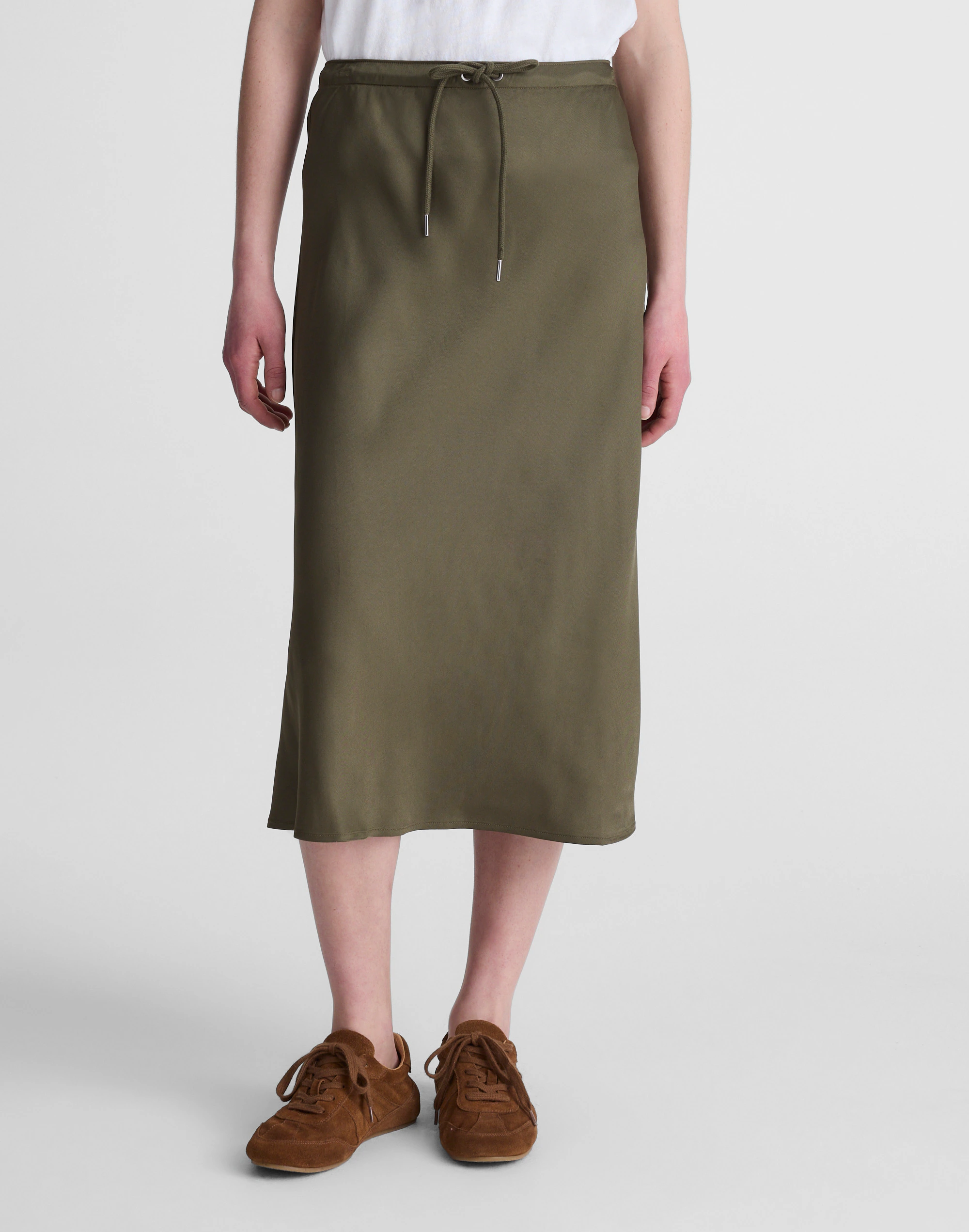 Drawstring Midi Skirt