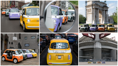 Fiat Topolinos in Milan for Wallpaper* Travel Guides launch