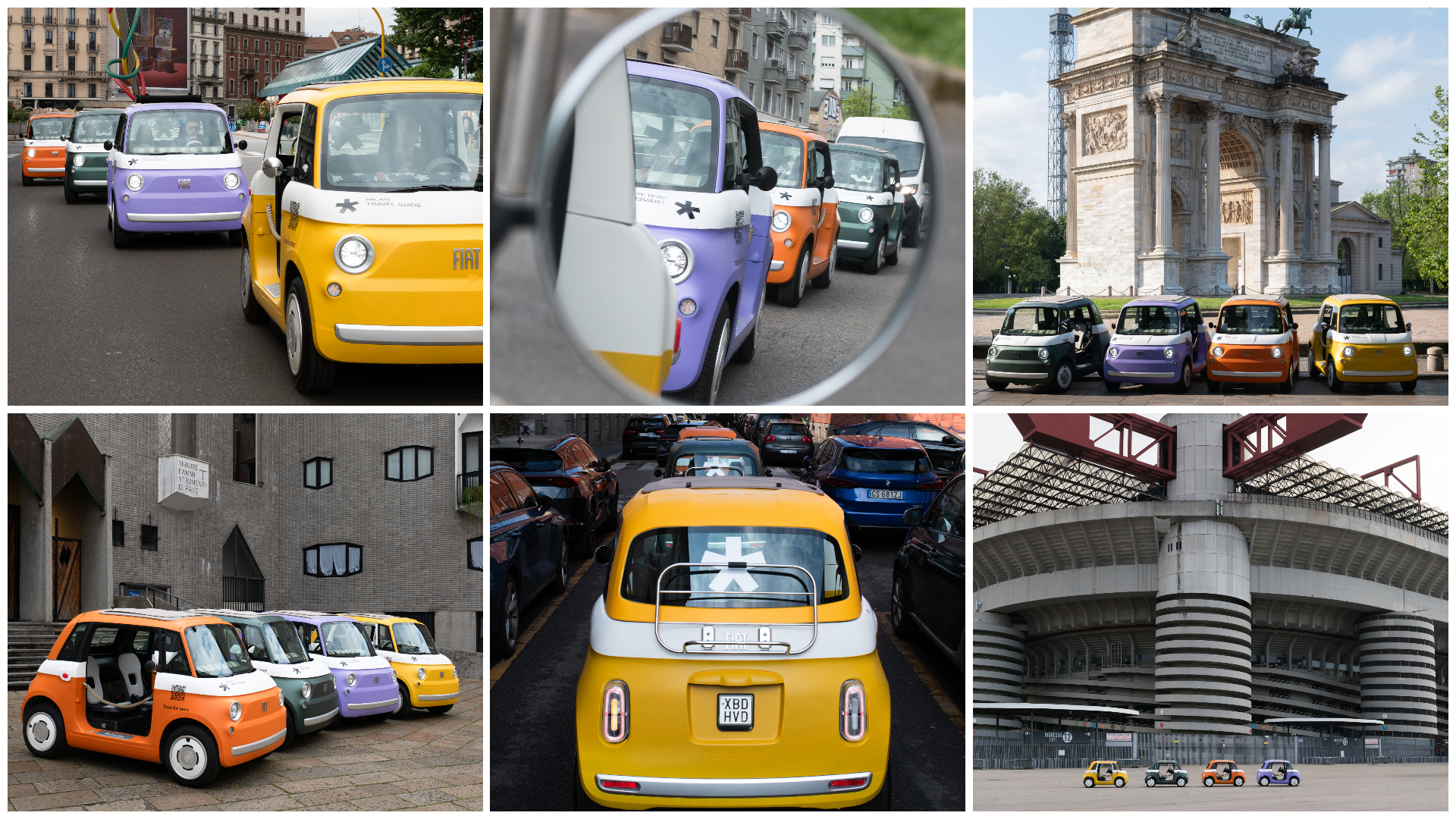 Fiat Topolinos in Milan for Wallpaper* Travel Guides launch