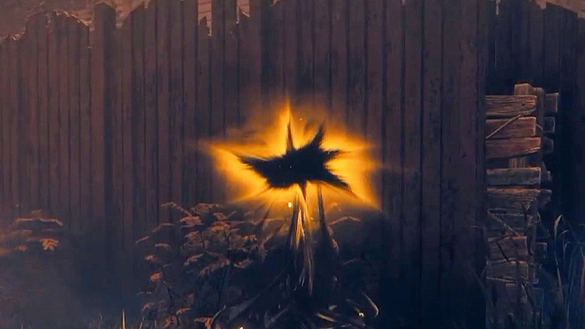 An orange rift portal in the DBD Haunted by Daylight event.