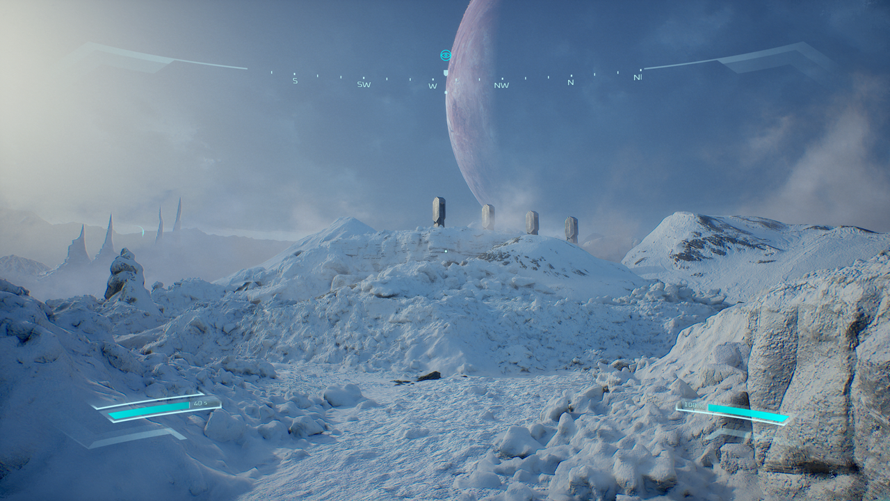 A snowy planet