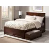 Atlantic Furniture Madison Platform Bed with Flat Panel Foot Board and 2-Urban Bed Drawers