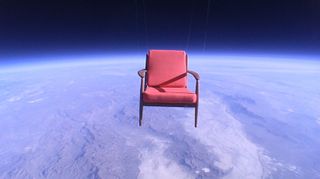 JP Aerospace balloons toted armchairs, including this one, to the edge of space in 2009 for Toshiba’s "Space Chair Project" commercial.