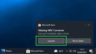 How to convert HEIC files to JPEG step 2: Click Launch