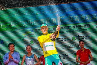 New race leader Ilya Davidenok (Continental Team Astana)