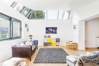 white extension with corner rooflights