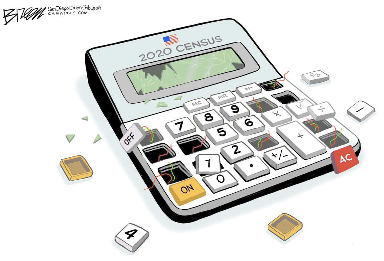 Editorial Cartoon U.S. broken 2020 census