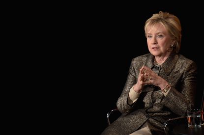 Hillary Clinton speaks at a women's summit in NYC
