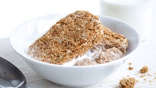 A bowl of Weetabix breakfast cereal