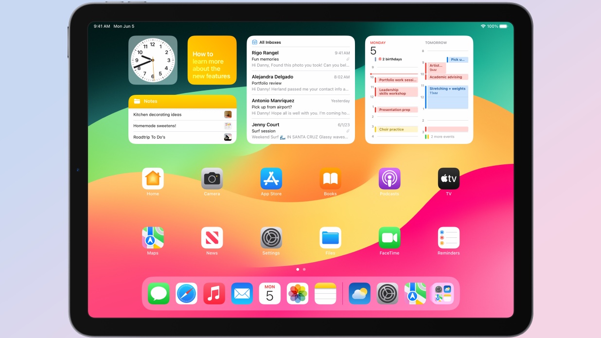 iPadOS dock