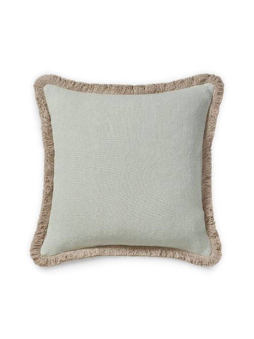 Stonewashed Linen Cushion Cover With Fringing