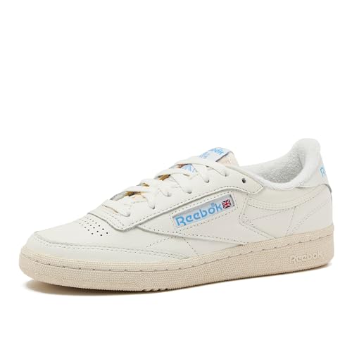 Reebok Club C 85 Vintage Tennis Sneakers for Women, Casual White Womens Shoes, Size 5 to 11 - Chalk/alabaster/sky Blue, 7.5 Medium