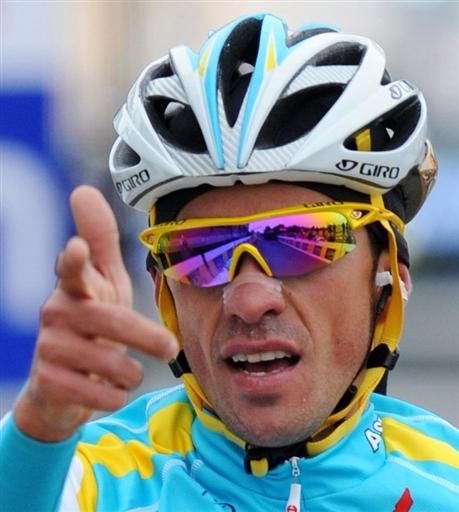 Alberto Contador (Astana) at the end of the stage