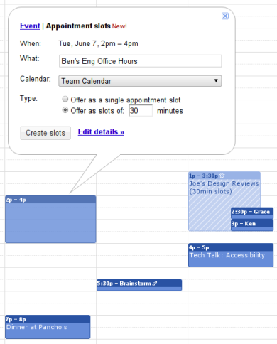 Utilizing Appointment Slots in Google Calendar