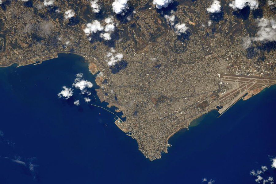 NASA astronaut Chris Cassidy shared a view of Beirut, Lebanon, from space on Aug. 11, 2020.