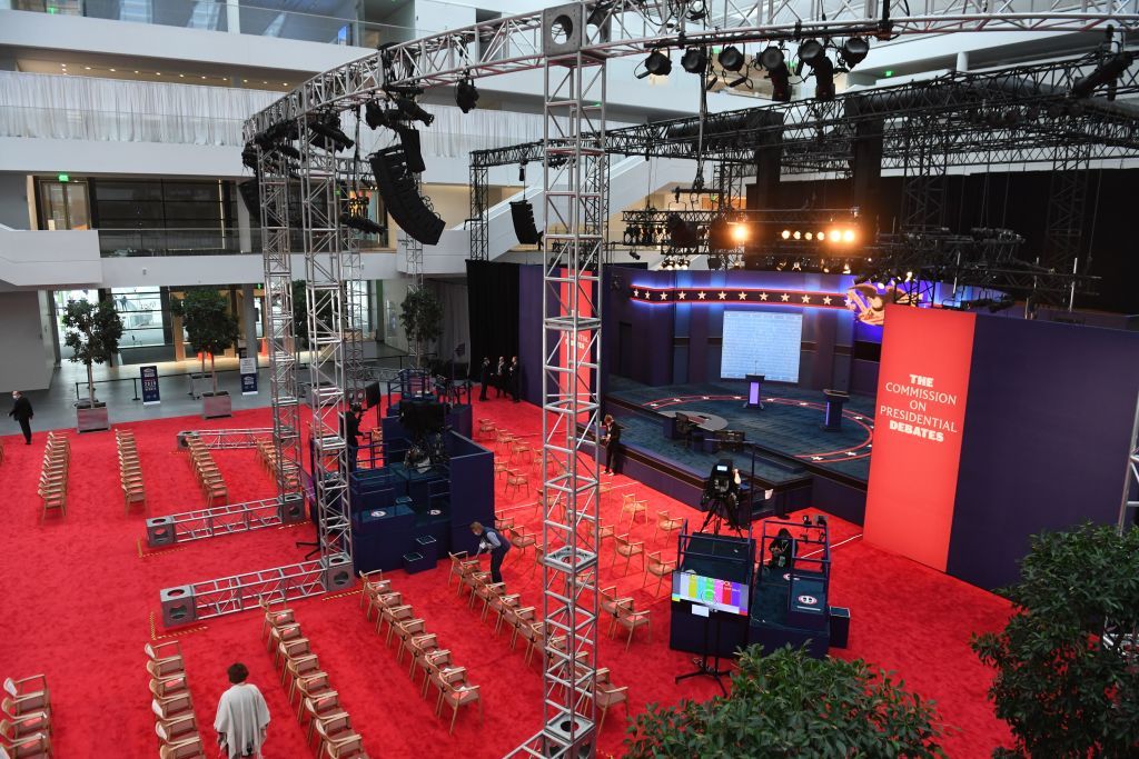 The presidential debate stage.