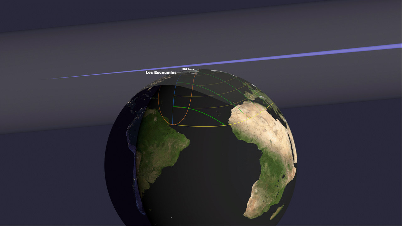 partial solar eclipse graphics showing the moon covering the sun.