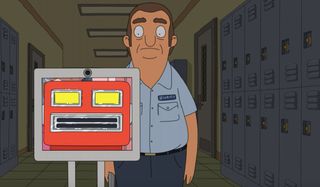 Bob's Burgers Yuli being lead by the school's experimental robot