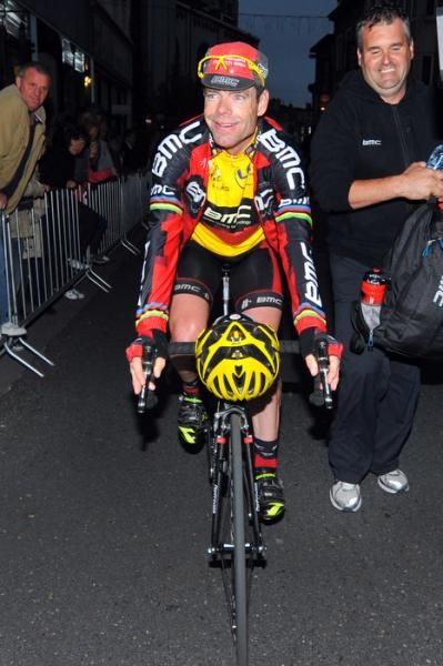 Cadel Evans headed up the post-Tour criterium in Sint Niklaas
