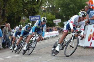 Orica-GreenEdge en route to Eneco Tour team time trial victory.