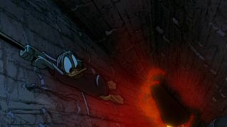 Scrooge climbing back out of damnation