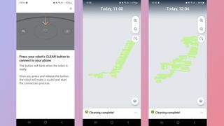 Screenshots from Roomba Combo Essential companion app