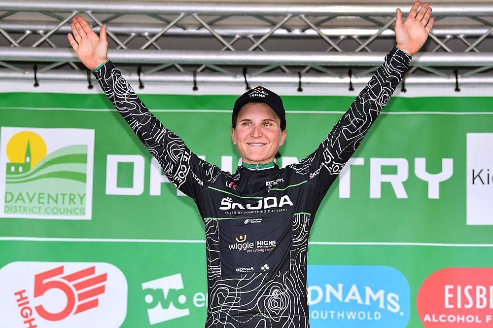 Elisa Longo Borghini (Wiggle High5) in the mountain leader's jersey