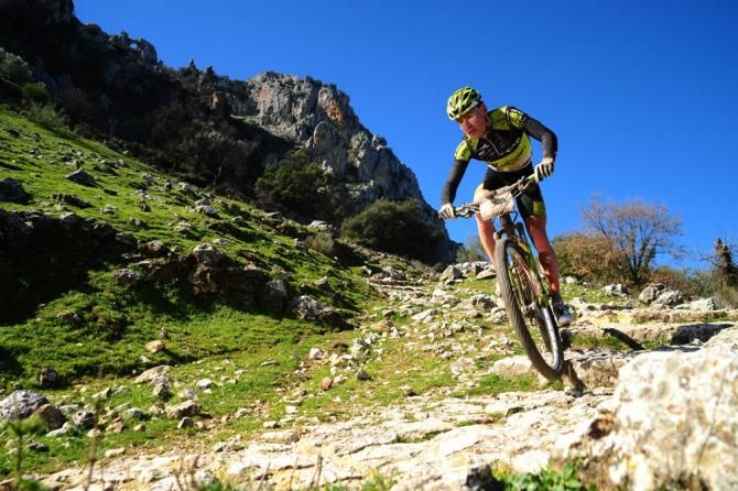 Robert Mennen (Topeak Ergon Racing Team) in action during stage 3.