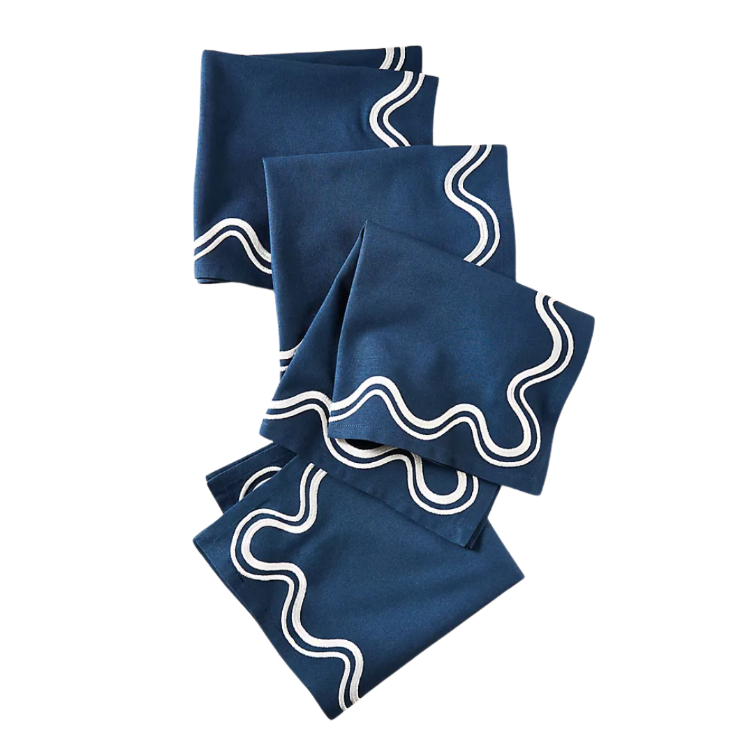 Madeline Embroidered Cotton Napkins, Set of 4