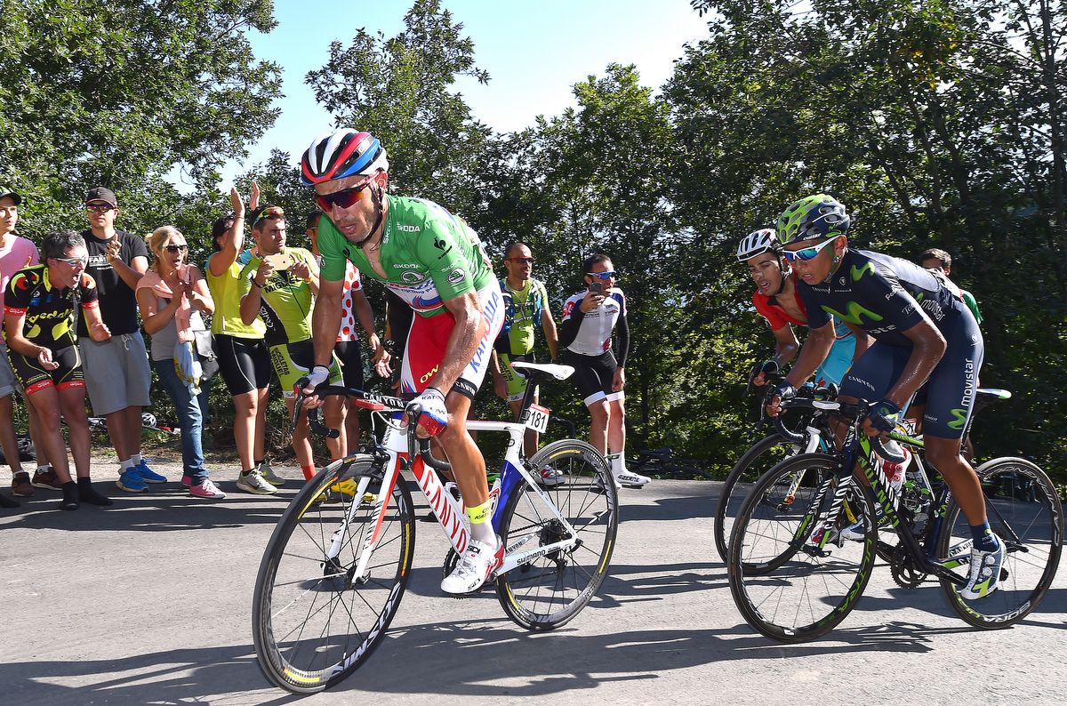 Joaquim Rodriguez (Katusha) riding into the red jersey