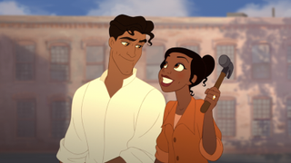 Tiana and Naveen at the end of Princess and the Frog