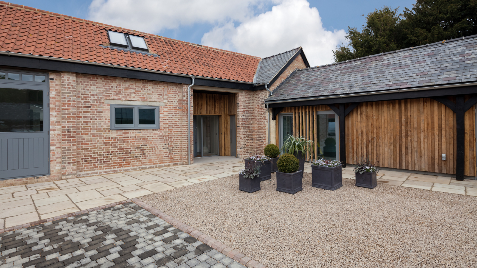 converted barn and courtyard