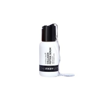 A 30ml white and black squeeze bottle of collagen peptide serum from The Inkey List.