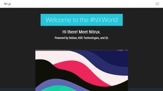 Skärmdump på webbsidan för Nitrux
