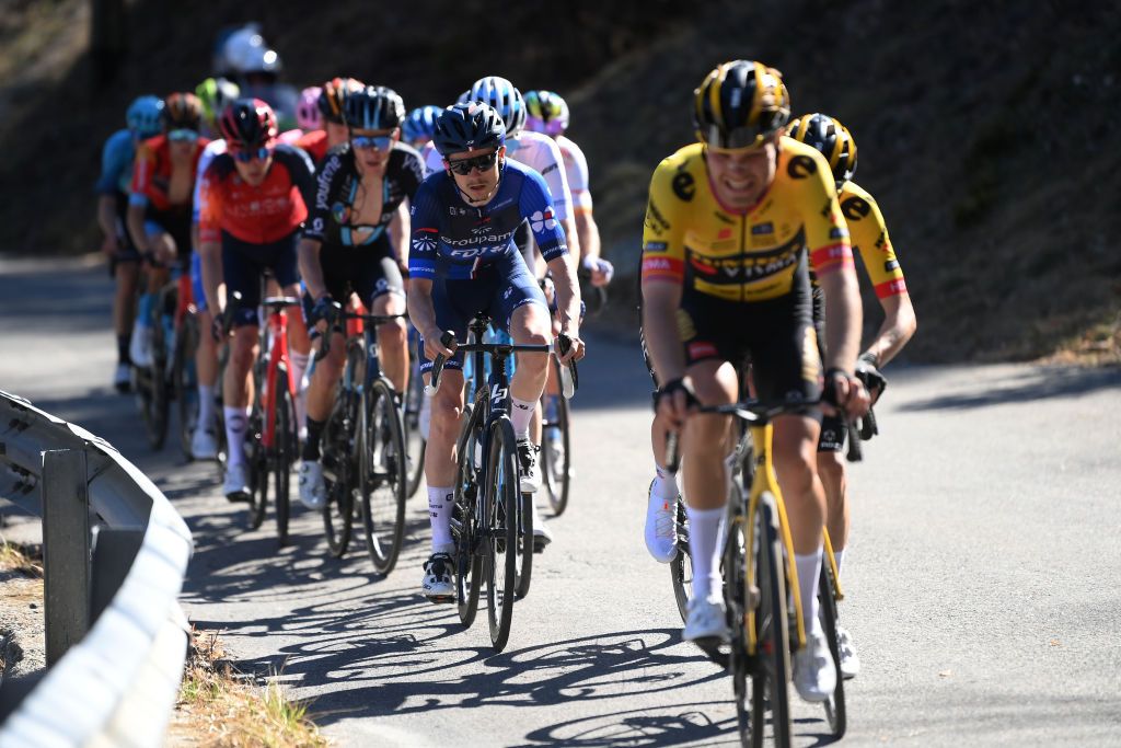COL DE LA COUILLOLE FRANCE MARCH 11 David Gaudu of France and Team Groupama FDJ competes during the 81st Paris Nice 2023 Stage 7 a 1429km stage from Nice to La Col de la Couillole 1676m UCIWT ParisNice on March 11 2023 in La Col de la Couillole France Photo by Alex BroadwayGetty Images