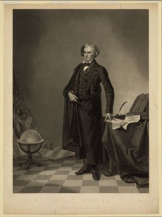 John C Calhoun / painted by T Hicks ; likeness from a dage by Brady ; engraved by AH Ritchie