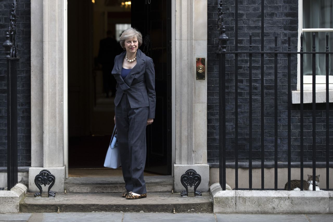 Theresa May at 10 Downing Street