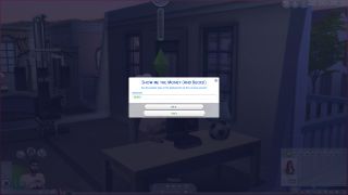 The Sims 4 mod - a popup window asks how many simoleons to add to the family funds