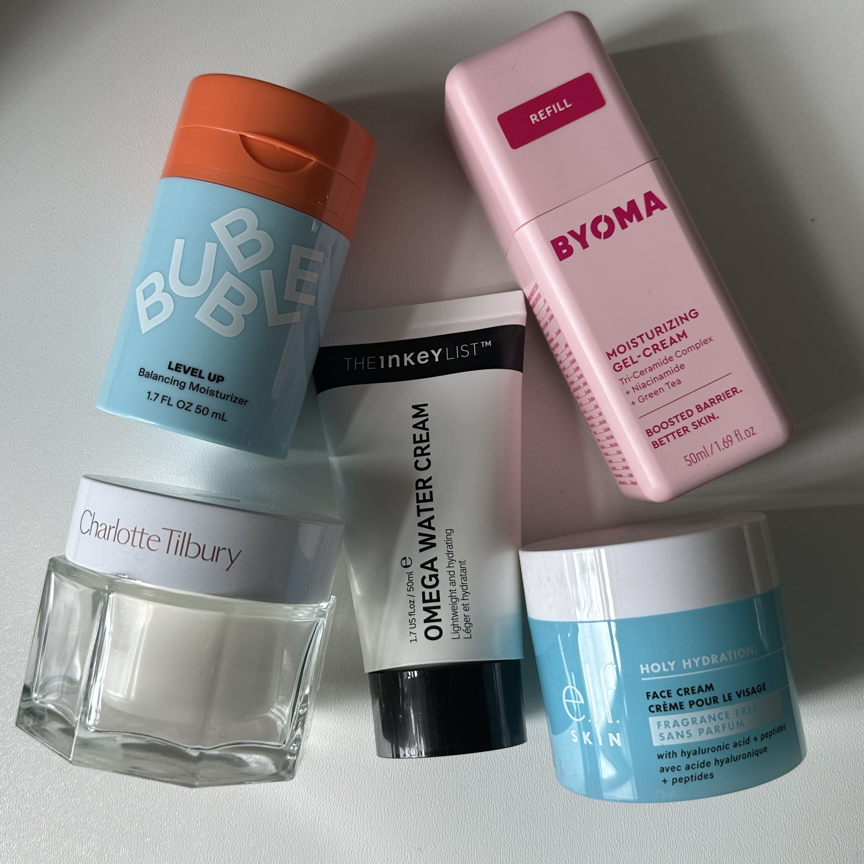 A photo of some of the best gel moisturisers