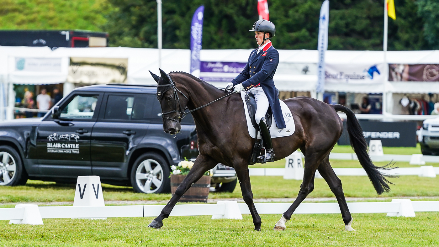 Tom McEwen and Brookfield Cavalier Cruise lead the CCI3*-L at Blair Castle Horse Trials after the dressage phase