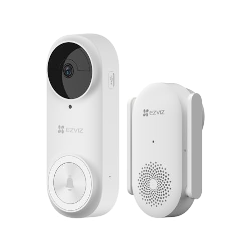 Ezviz 2k Battery Video Doorbell Camera With Chime No Monthly Fee, Wireless, Rechargeable, 256gb Sd Card Supports, Human Detection, Ultra-Wide View, 2.4ghz Wifi, Voice Changer, Alexa Control (db2)