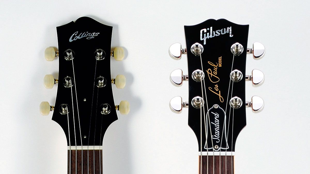 Collings&#039; headstock design and Gibson&#039;s Dove Wing design.