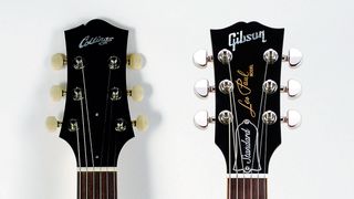 Collings' headstock design and Gibson's Dove Wing design.