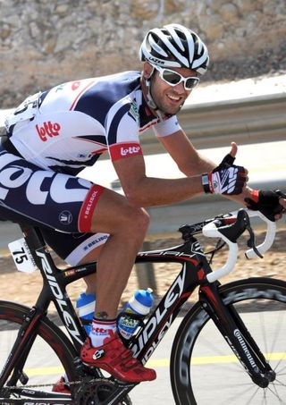 Thumbs up for Greg Henderson (Lotto-Belisol) in the second stage at Tour of Oman