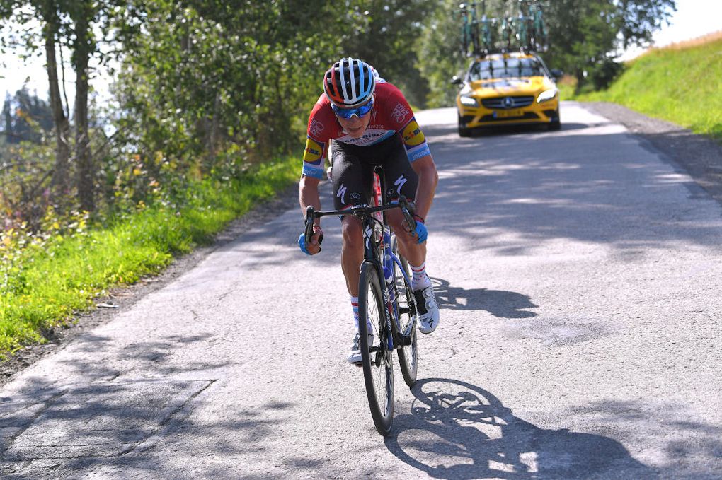 Bob Jungels off the front during stage 7 at Tour de Pologne