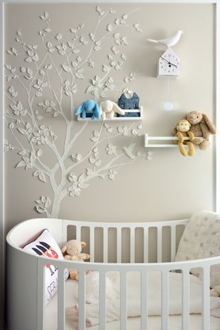 A nursery with a temporary wall sticker