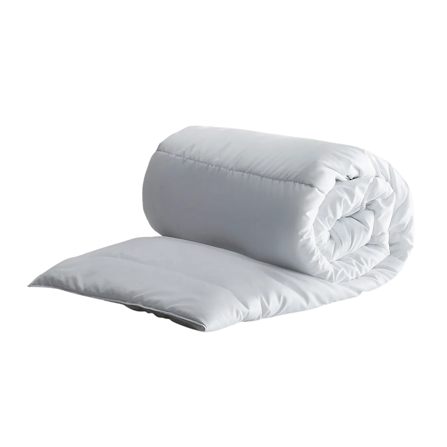 A rolled up cooling duvet