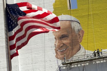 A Pope Francis mural in Washington, D.C.