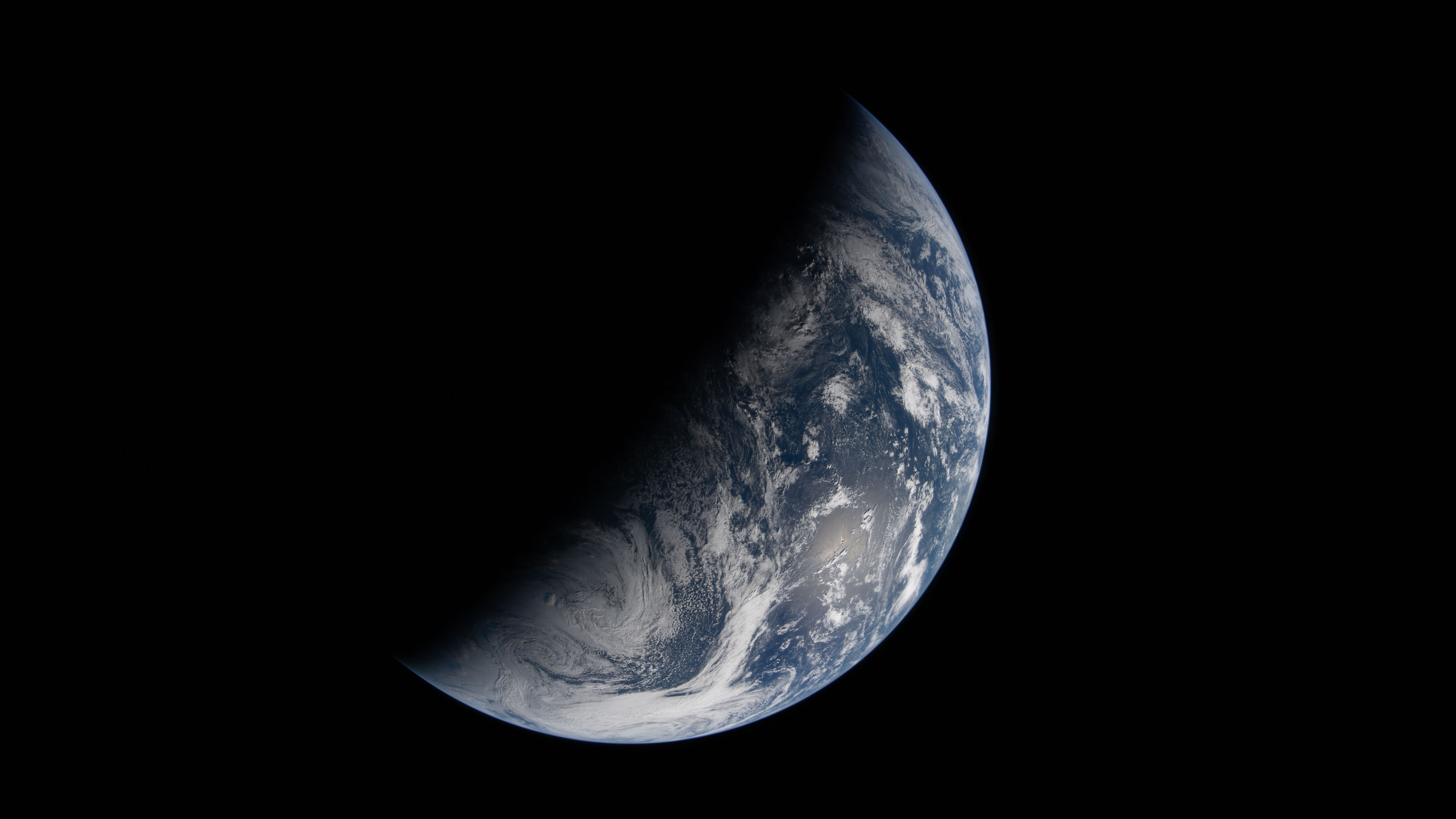 A photograph of the Earth taken on the Artemis II mission