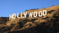 A view of the Hollywood sign in Los Angeles, California.